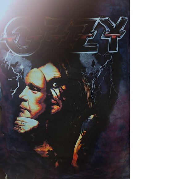 Ozzy Osbourne Mask Prince of Darkness rock tie dye Official T-Shirt L NWT - Picture 2 of 4